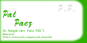 pal pacz business card